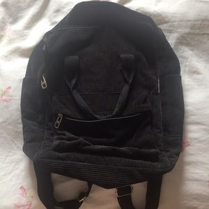 Black Corduroy Bookbag / Backpack